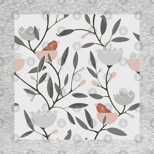 Bird fabric pattern by dudelinart